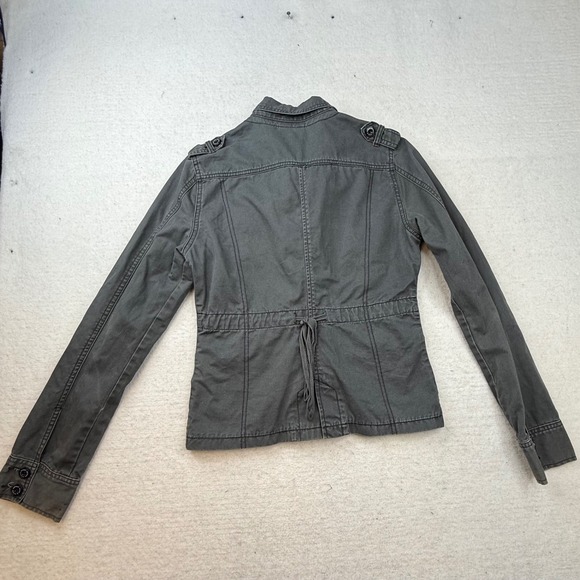 Element Utility Jacket Gray Cotton Button Zip Pockets Size Large military - Picture 8 of 10